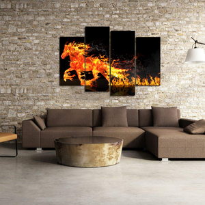 Fire Horse Running Canvas Prints Home Decor Wall Art - Canvas Print Sale