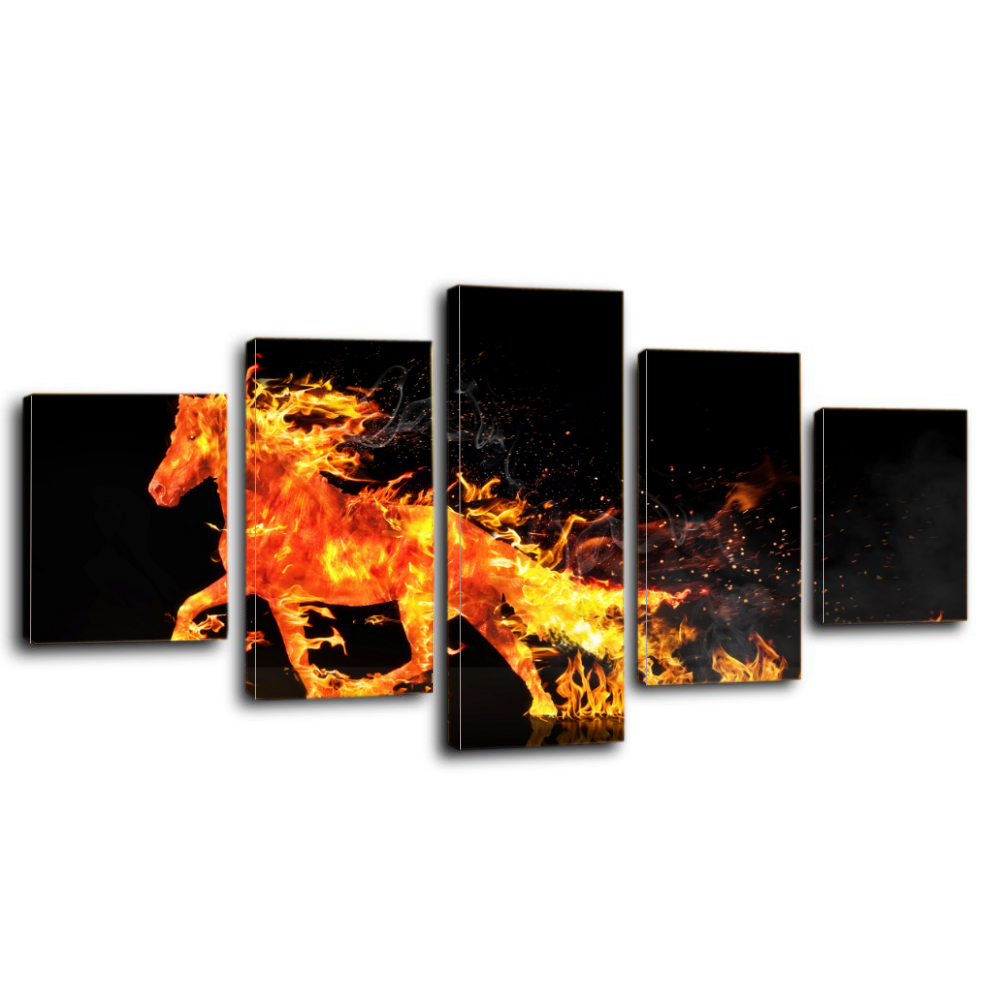 Fire Horse Running Canvas Prints Home Decor Wall Art - Canvas Print Sale