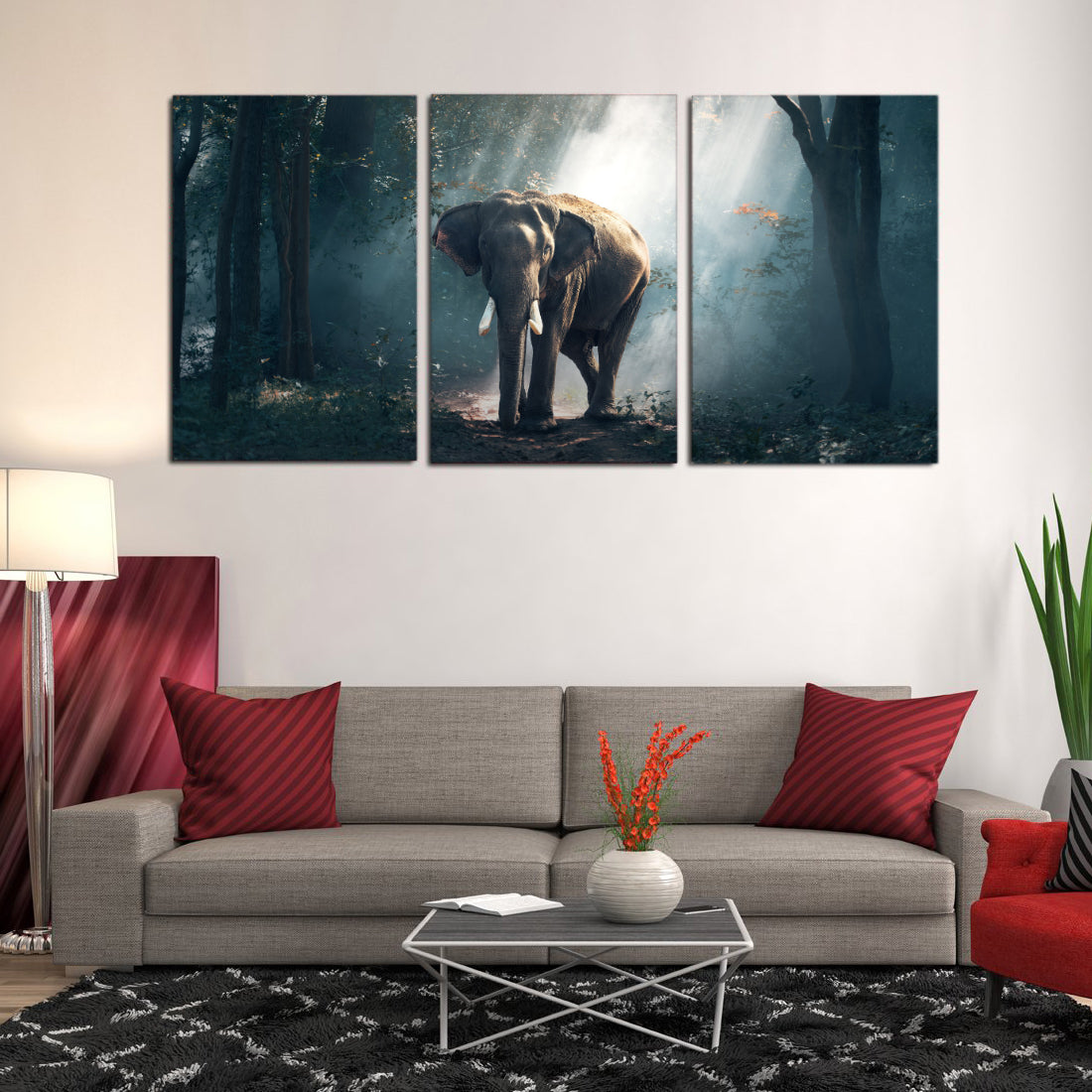 Forest Elephant Animals Large Mammal Canvas Prints Home Decor Wall Art - Canvas Print Sale