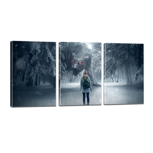 Snow Winter Fantasy Forest Monster Girl Canvas Prints Home Decor Wall Art - Canvas Print Sale