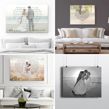 Load image into Gallery viewer, Custom Lyrics Vows On Heart Canvas Landscape - Canvas Print Sale