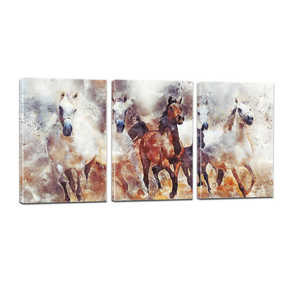Herd Horses Running Nature Animal Herd Scenic Canvas Prints Wall Art Home Decor - Canvas Print Sale