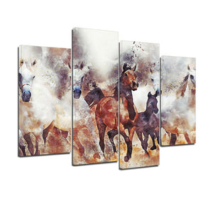 Herd Horses Running Nature Animal Herd Scenic Canvas Prints Wall Art Home Decor - Canvas Print Sale