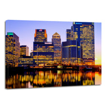 Load image into Gallery viewer, London City Night Lights Buildings River Reflection Canvas Prints - Canvas Print Sale