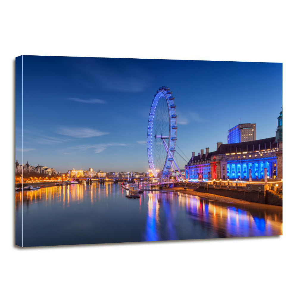 London Eye Ferris Wheel London England Landmark Canvas Prints Wall Art Home Decor - Canvas Print Sale