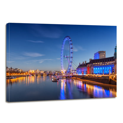 London Eye Ferris Wheel London England Landmark Canvas Prints Wall Art Home Decor - Canvas Print Sale