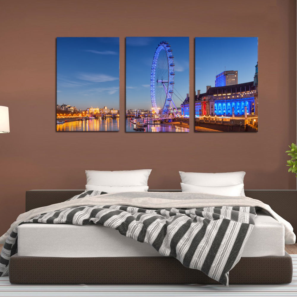 London Eye Ferris Wheel London England Landmark Canvas Prints Wall Art Home Decor - Canvas Print Sale