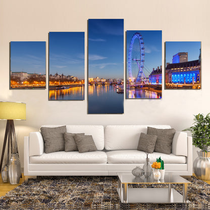 London Eye Ferris Wheel London England Landmark Canvas Prints Wall Art Home Decor - Canvas Print Sale