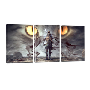 Fantasy Warrior Mystical Eyes Smoke Gloomy Man Canvas Prints Wall Art Home Decor - Canvas Print Sale