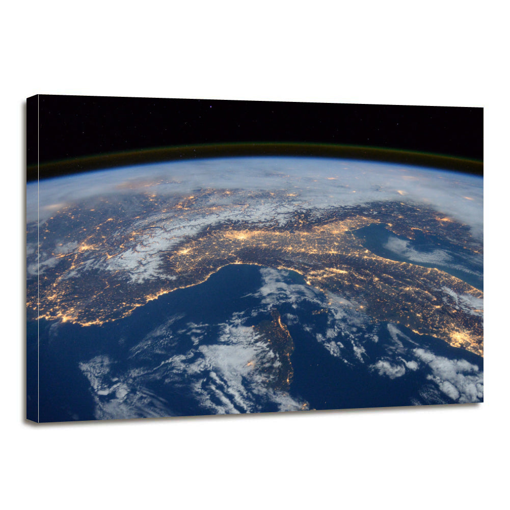 International Space Station View Night Earth Canvas Prints Home Decor Wall Art - Canvas Print Sale