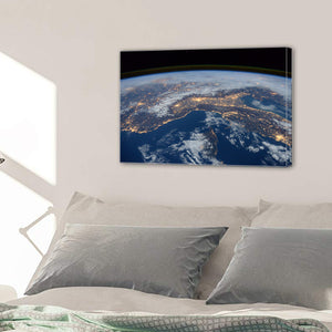 International Space Station View Night Earth Canvas Prints Home Decor Wall Art - Canvas Print Sale