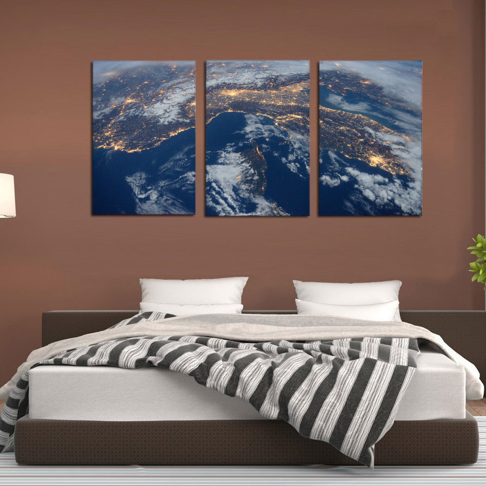 International Space Station View Night Earth Canvas Prints Home Decor Wall Art - Canvas Print Sale