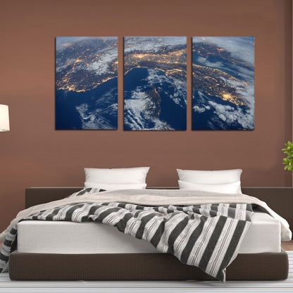 International Space Station View Night Earth Canvas Prints Home Decor Wall Art - Canvas Print Sale