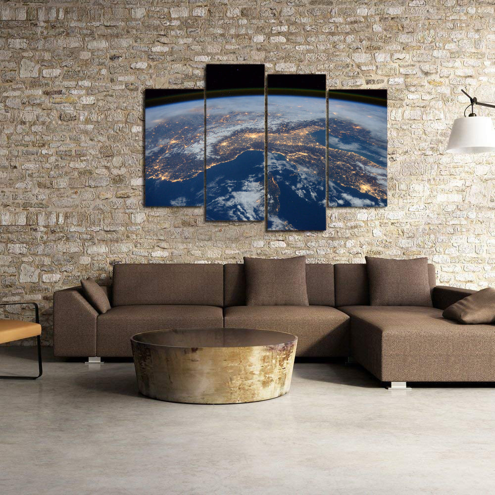 International Space Station View Night Earth Canvas Prints Home Decor Wall Art - Canvas Print Sale