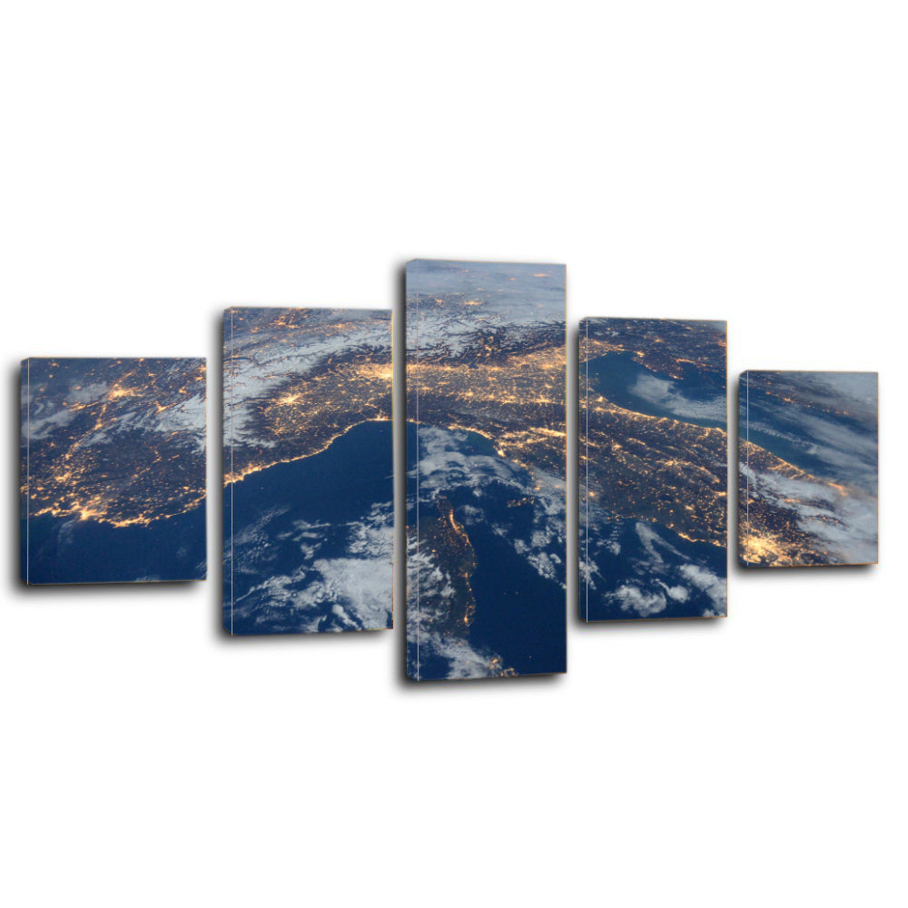 International Space Station View Night Earth Canvas Prints Home Decor Wall Art - Canvas Print Sale