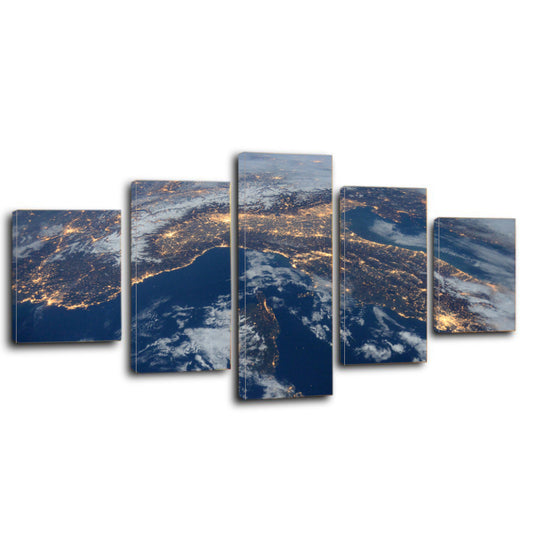 International Space Station View Night Earth Canvas Prints Home Decor Wall Art - Canvas Print Sale