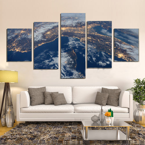 International Space Station View Night Earth Canvas Prints Home Decor Wall Art - Canvas Print Sale