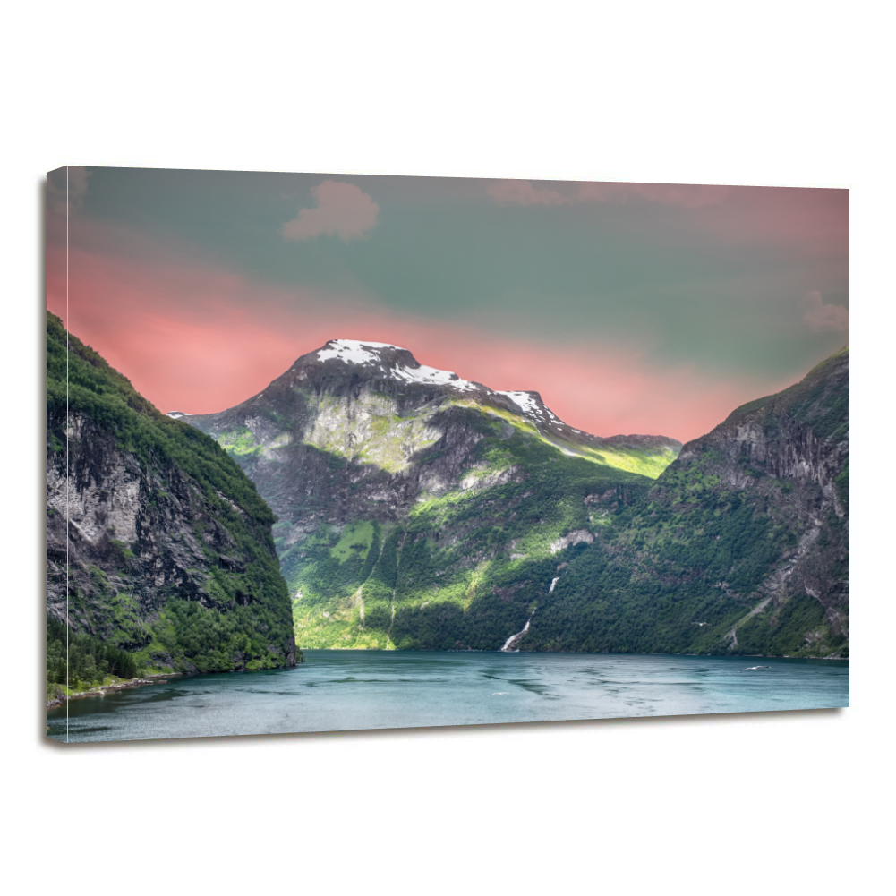 Norway Fjords Mountain Sea Canvas Prints Wall Art - Canvas Print Sale