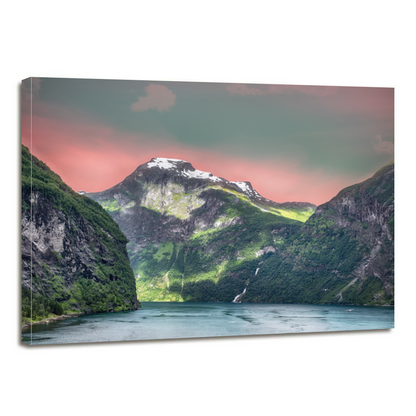 Norway Fjords Mountain Sea Canvas Prints Wall Art - Canvas Print Sale