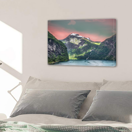 Norway Fjords Mountain Sea Canvas Prints Wall Art - Canvas Print Sale