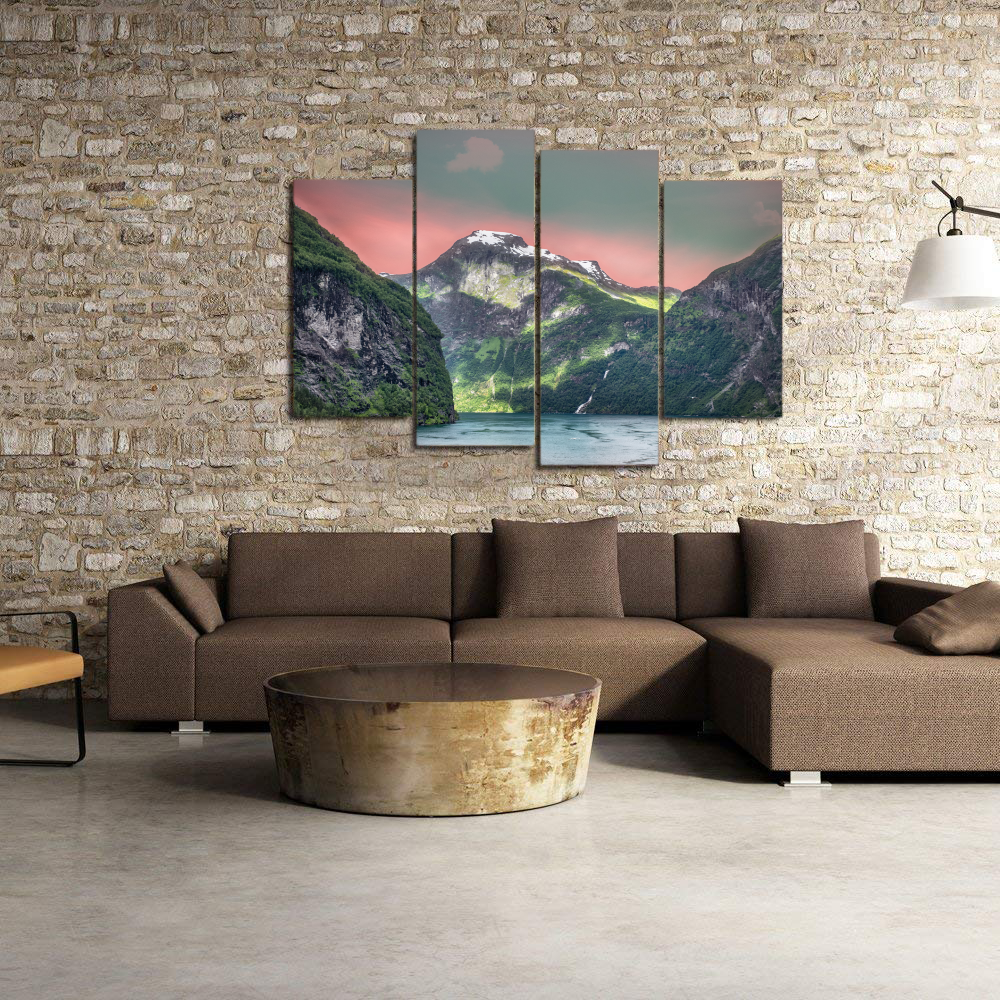 Norway Fjords Mountain Sea Canvas Prints Wall Art - Canvas Print Sale