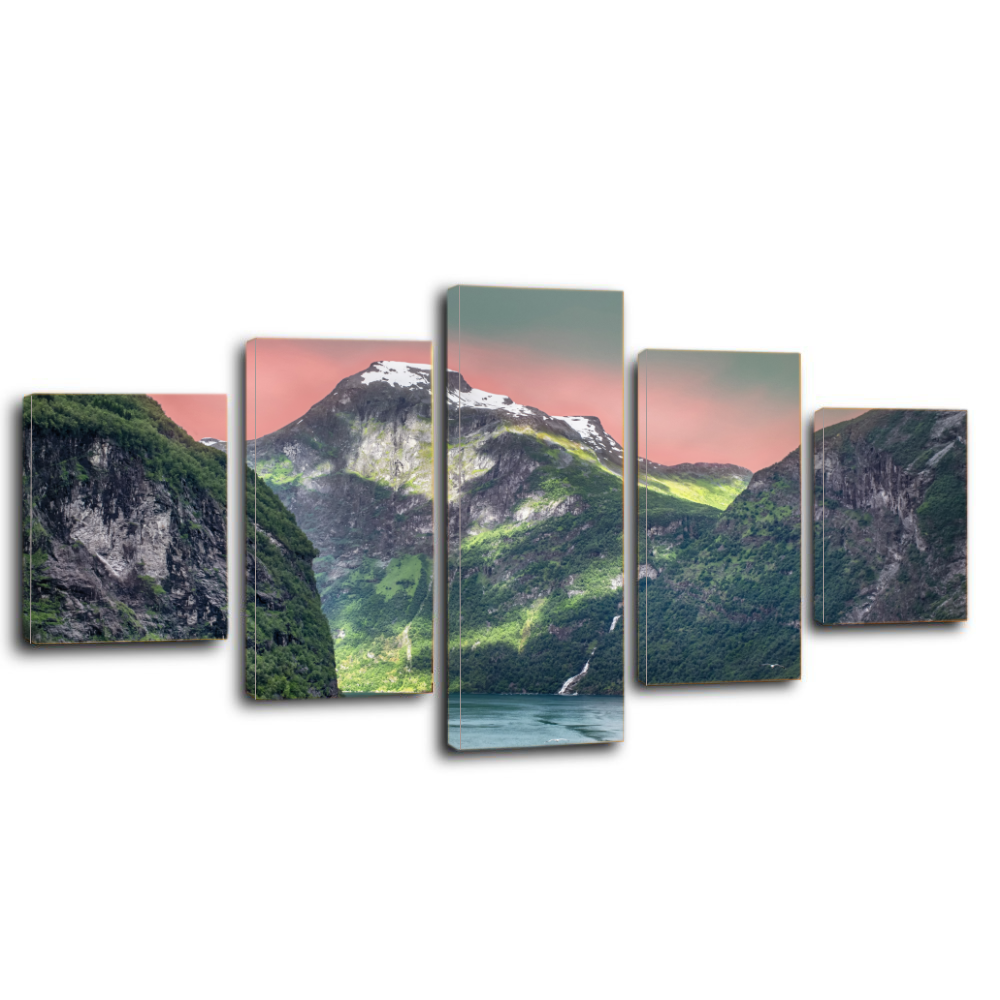 Norway Fjords Mountain Sea Canvas Prints Wall Art - Canvas Print Sale