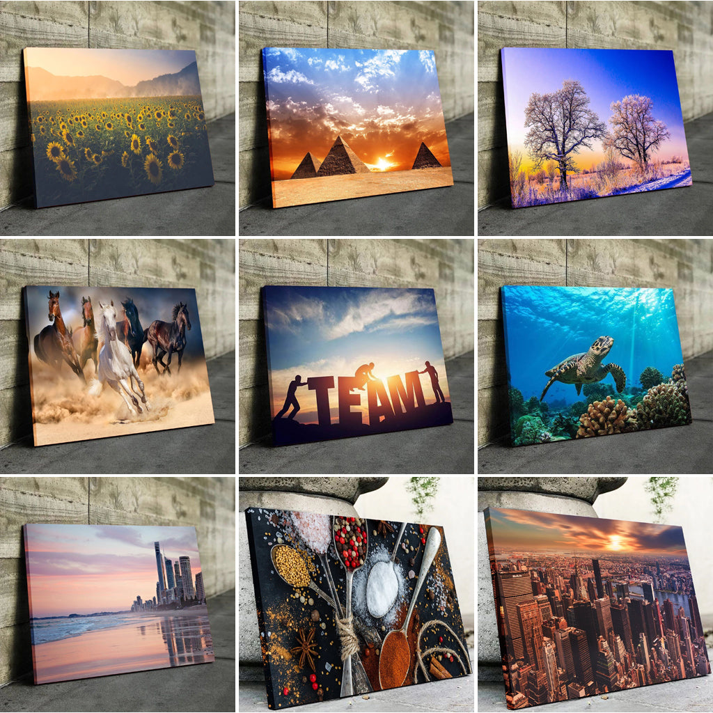 9 Photo Collage Canvas Landscape - Canvas Print Sale