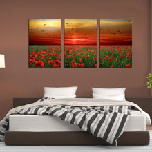 Load image into Gallery viewer, Poppies Flowers Sunset Sky Clouds Birds Canvas Prints Wall Art Home Decor - Canvas Print Sale