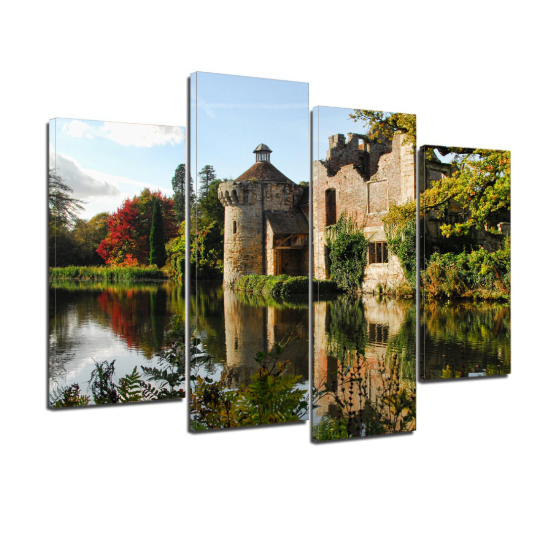 Scotney Castle Kent Sussex Medieval England Canvas Prints Wall Art Home Decor - Canvas Print Sale