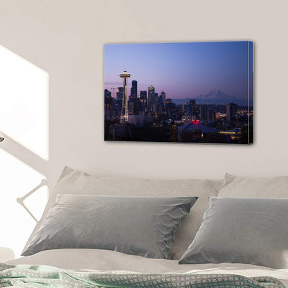 Seattle City Urban Cityscape Skyline Sunset Canvas Prints Wall Art Home Decor - Canvas Print Sale