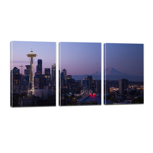 Seattle City Urban Cityscape Skyline Sunset Canvas Prints Wall Art Home Decor - Canvas Print Sale