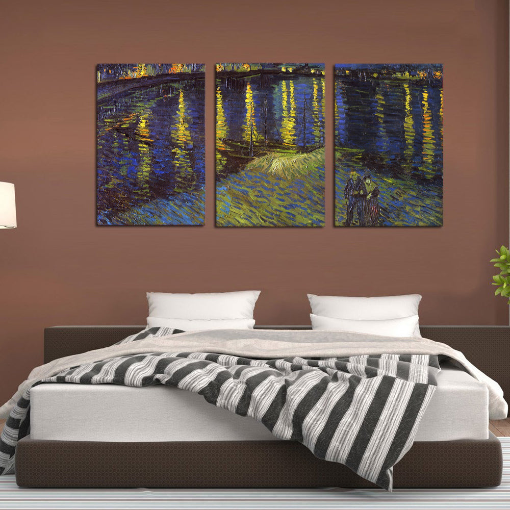 Vincent Van Gogh Starry Night Over the Rhone Canvas Prints Home Decor Wall Art - Canvas Print Sale
