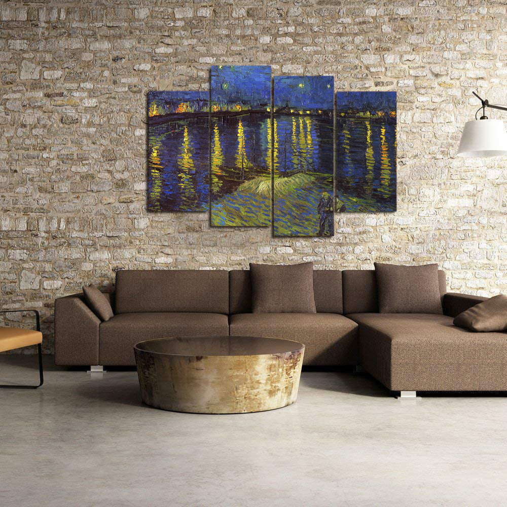 Vincent Van Gogh Starry Night Over the Rhone Canvas Prints Home Decor Wall Art - Canvas Print Sale