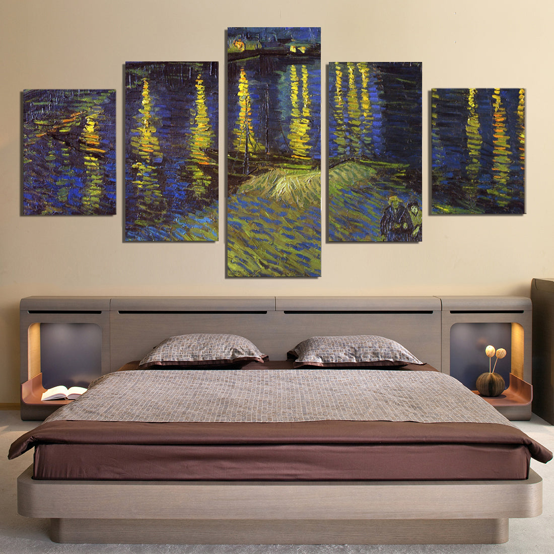 Vincent Van Gogh Starry Night Over the Rhone Canvas Prints Home Decor Wall Art - Canvas Print Sale