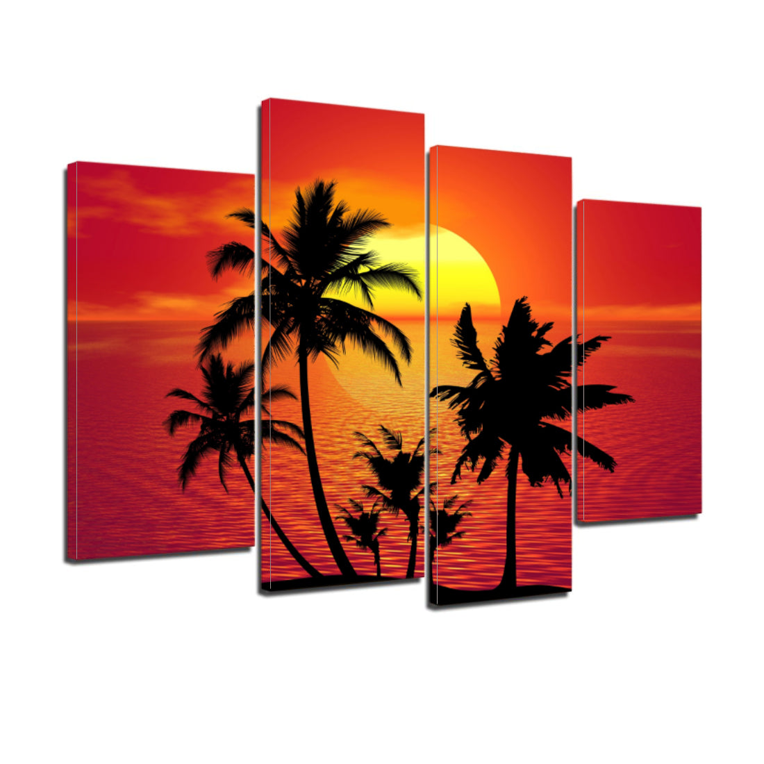 Tropical Summer Sunset Beach Palm Trees Island Canvas Prints Wall Art Home Decor - Canvas Print Sale