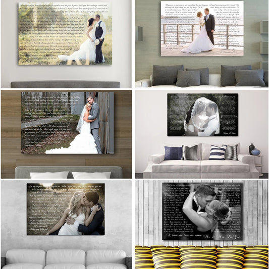 Lyrics Vows Words Canvas Art Anniversary Gift - Canvas Print Sale